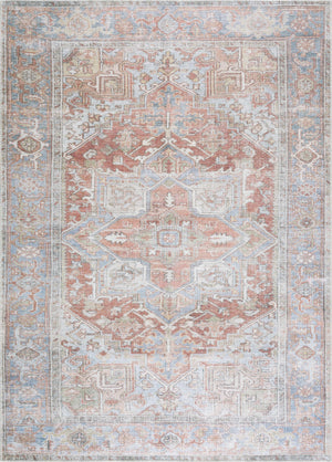 Maayon Medallion Rust Washable Area Rug