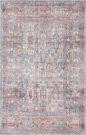 Burnt Orange Holi-2300 Washable Area Rug