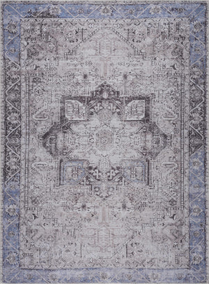 Rosman Blue&Beige  - Promo Washable Area Rug - Clearance