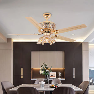 Tiffany Laure Crystal Ceiling Fan Light