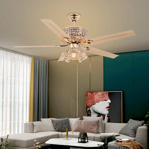 Tiffany Laure Crystal Ceiling Fan Light