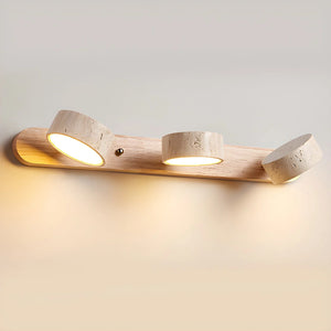 Travertine Duo Wood Wall Light