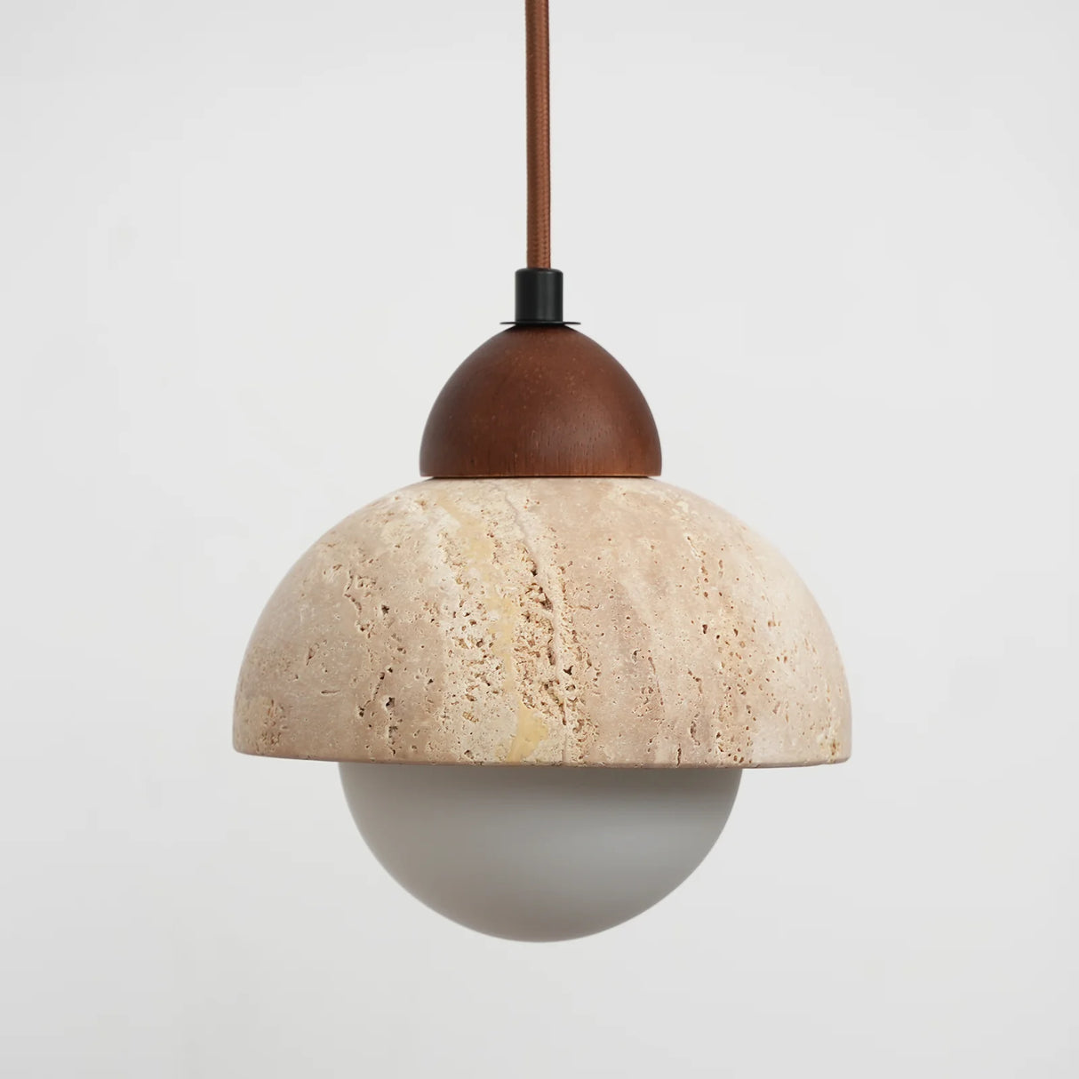 Travertine Glass Semicircle Pendant Light