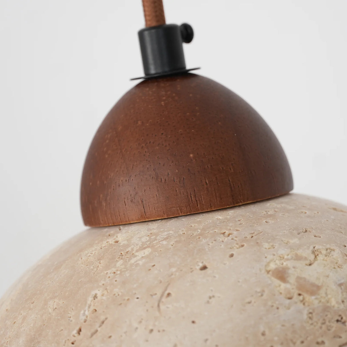 Travertine Glass Semicircle Pendant Light