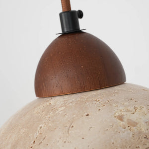 Travertine Glass Semicircle Pendant Light