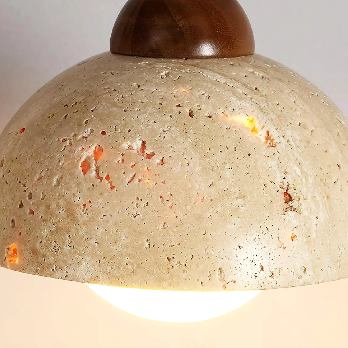 Travertine Glass Semicircle Pendant Light