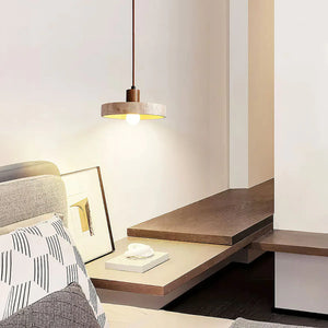 Travertine Piedra Wood Pendant Light