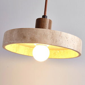 Travertine Piedra Wood Pendant Light