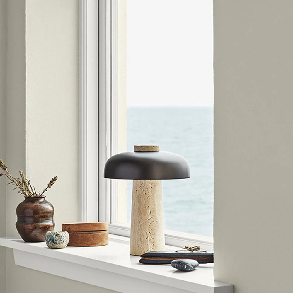 Travertine Reverse Table Lamp