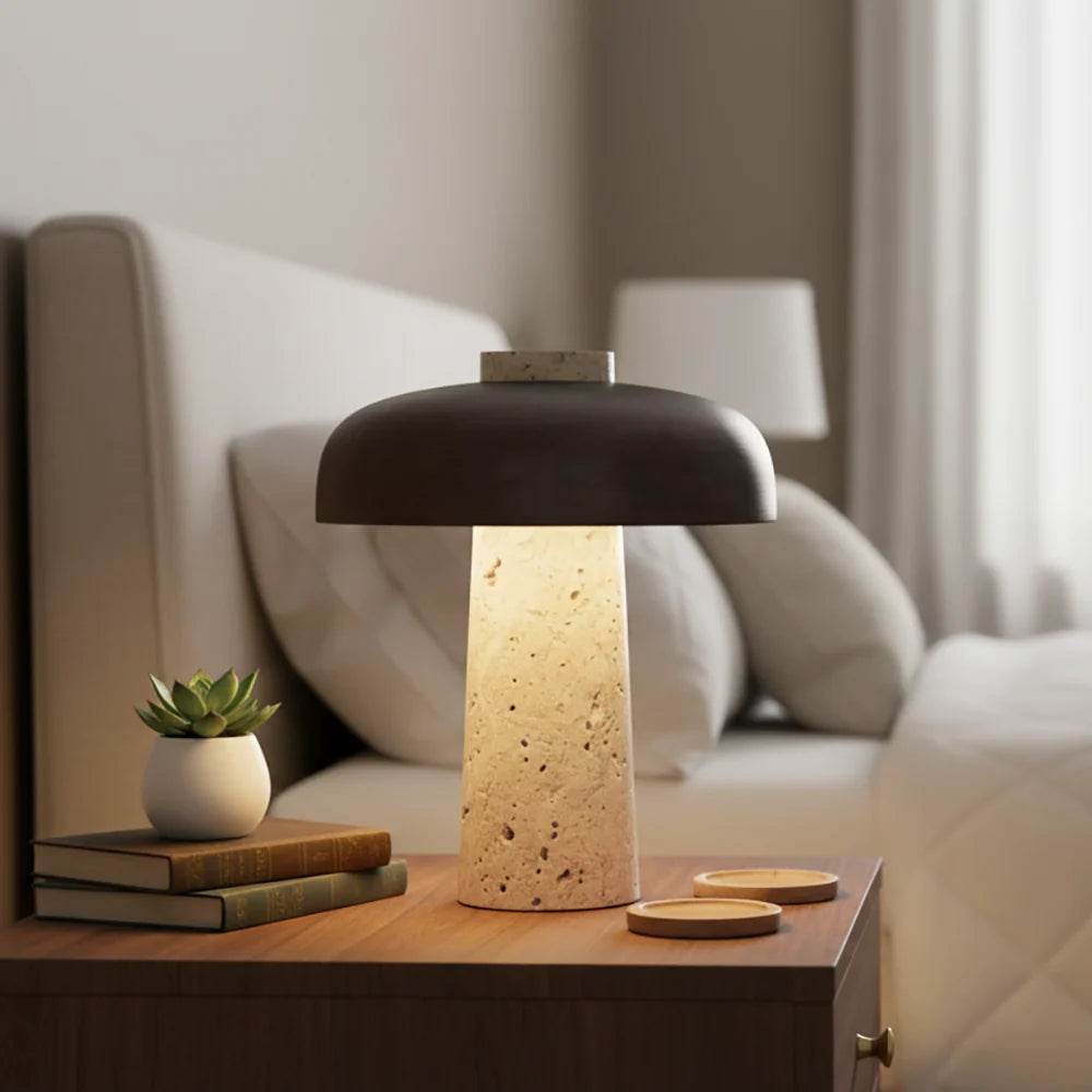 Travertine Reverse Table Lamp