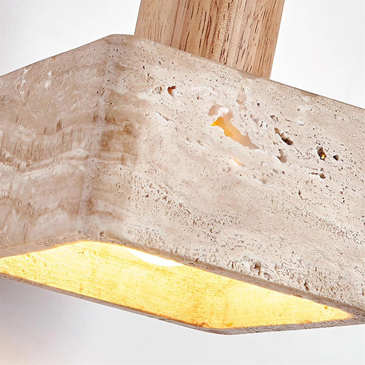 Travertine Talla Wood Pendant Lamp