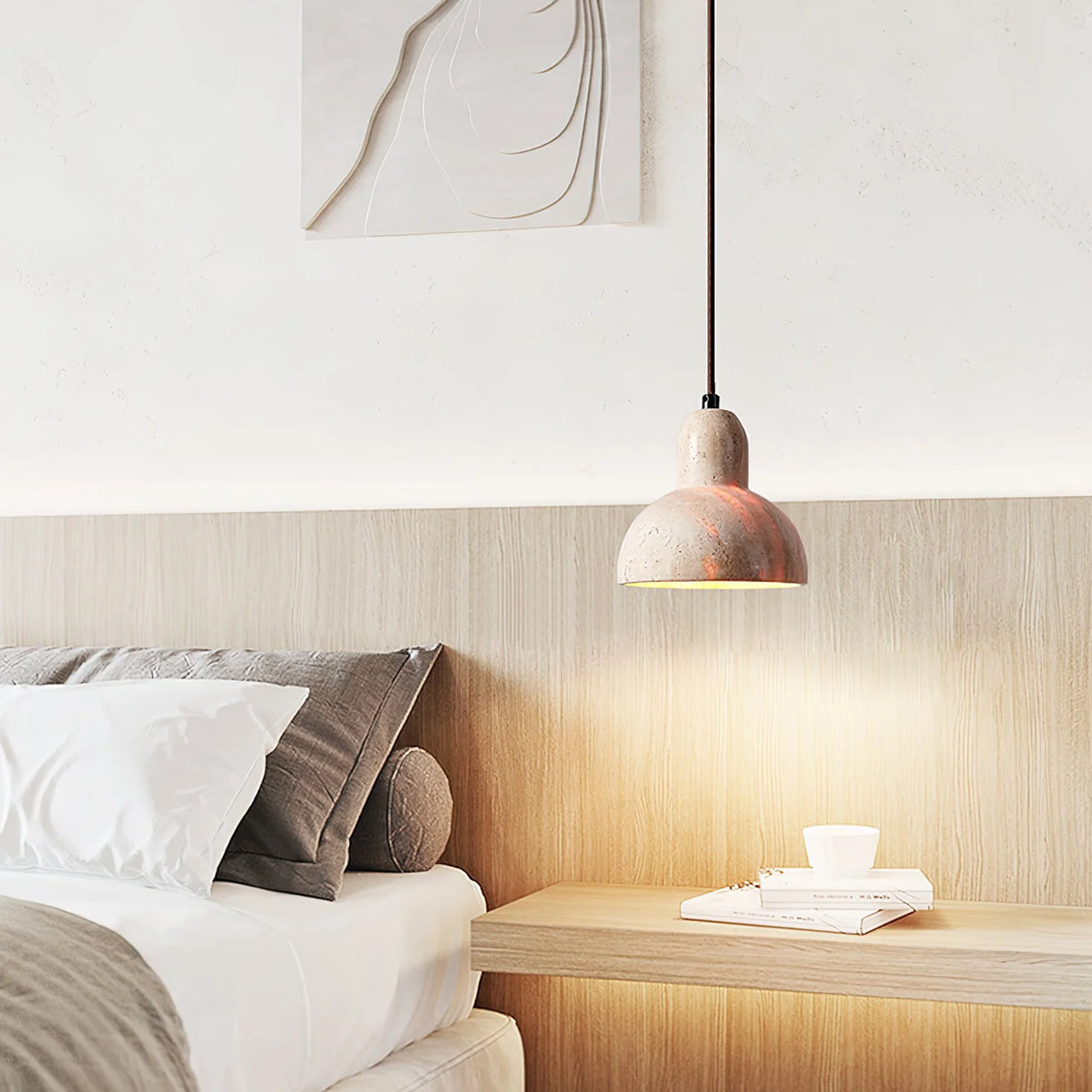Travertine Terra Halo Pendant Light