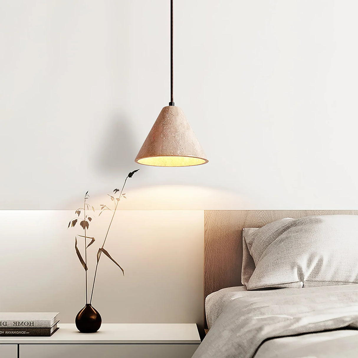Travertine Terra Halo Pendant Light