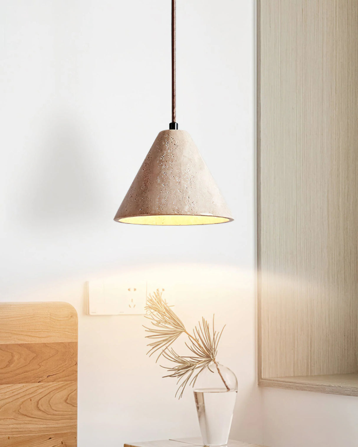 Travertine Terra Halo Pendant Light