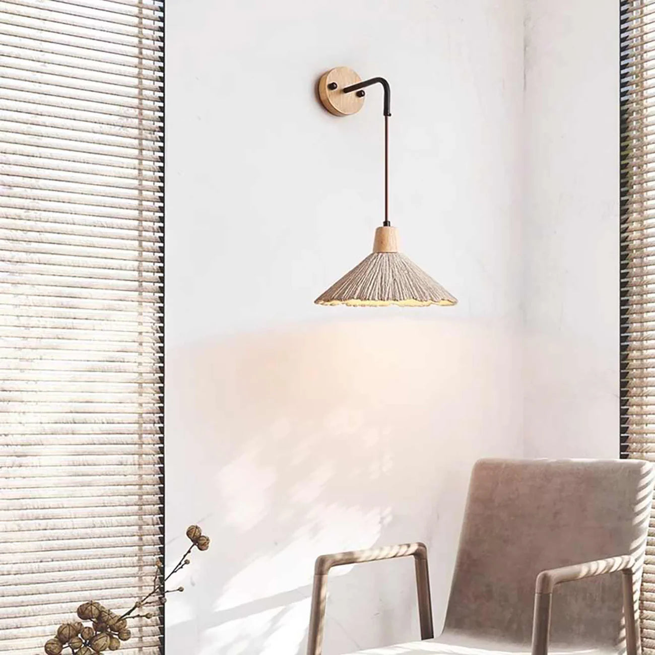 Cement Vintage Wood Wall Lamp