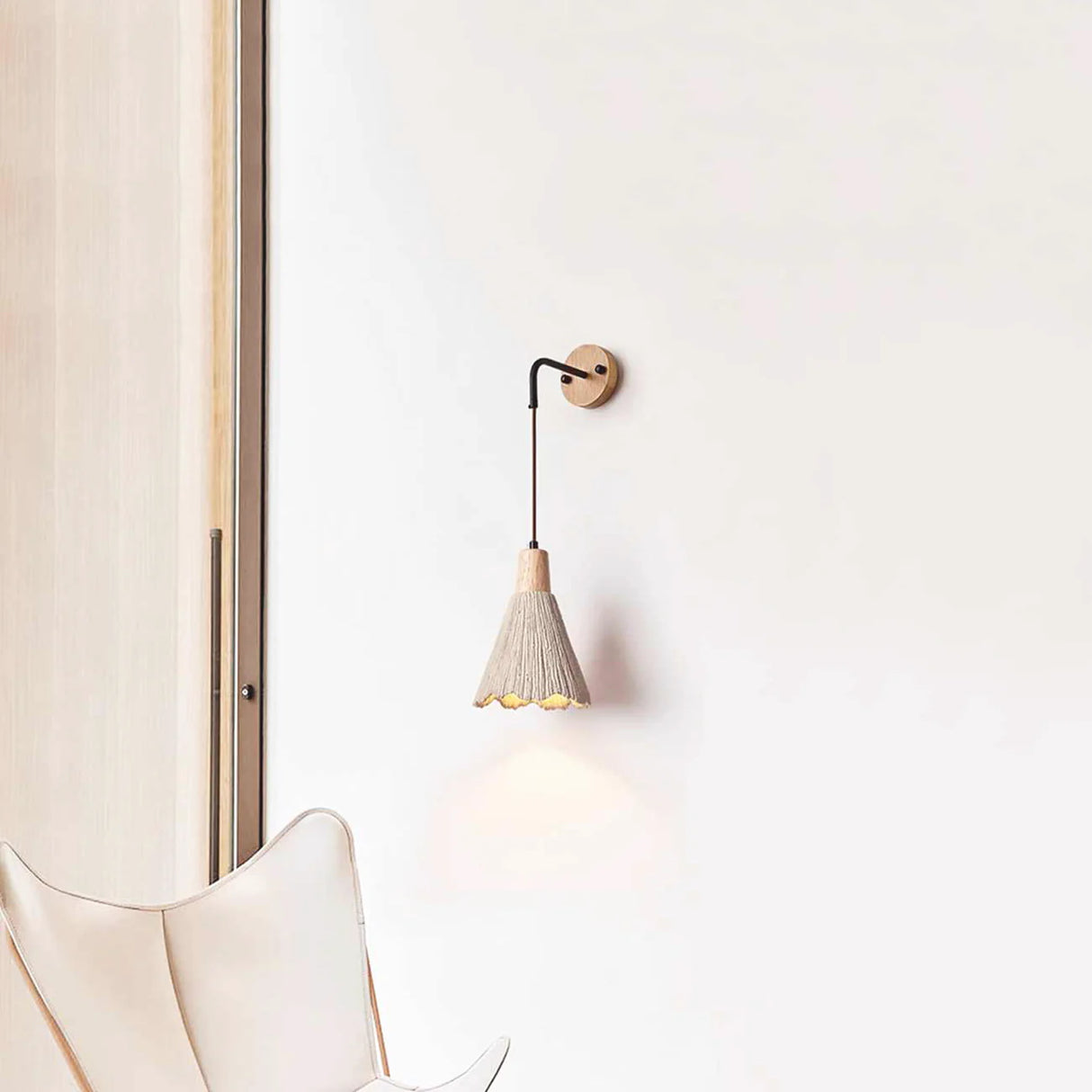 Cement Vintage Wood Wall Lamp