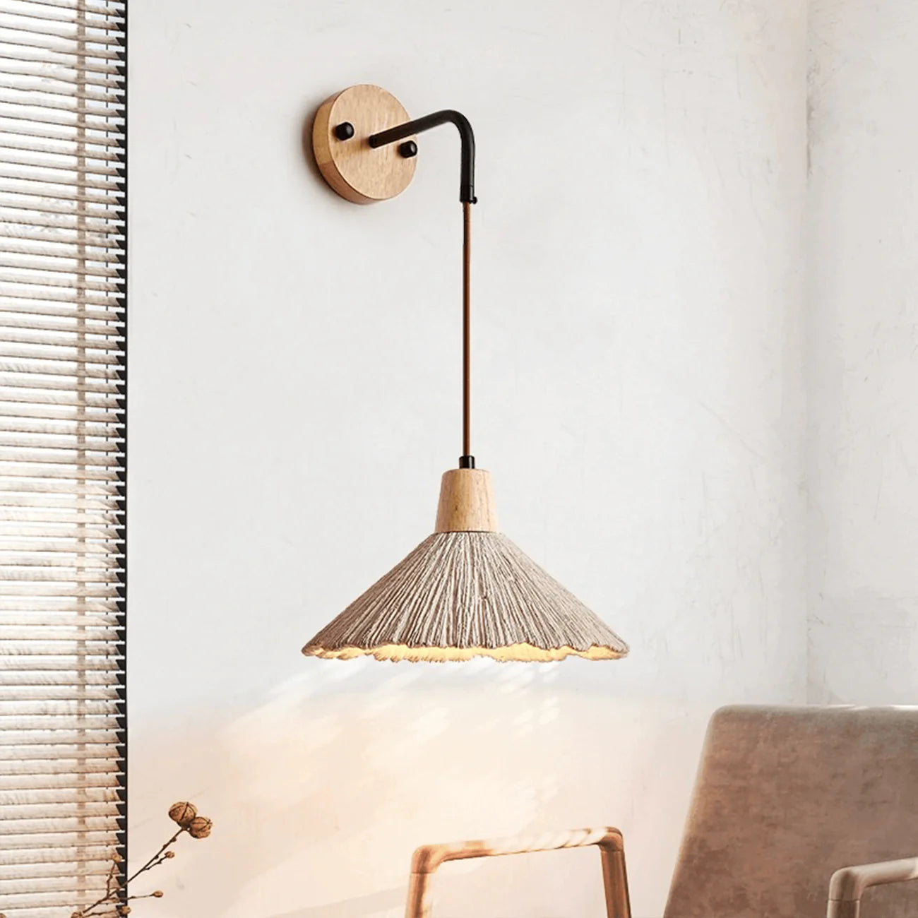 Cement Vintage Wood Wall Lamp