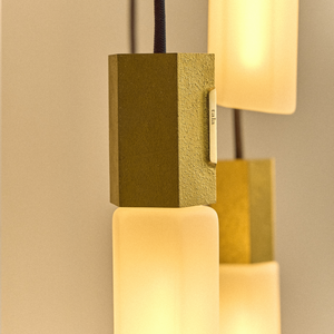 Basalt Single Pendant in Brass