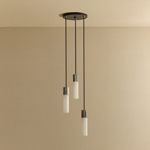 Basalt Triple Pendant in Stainless Steel
