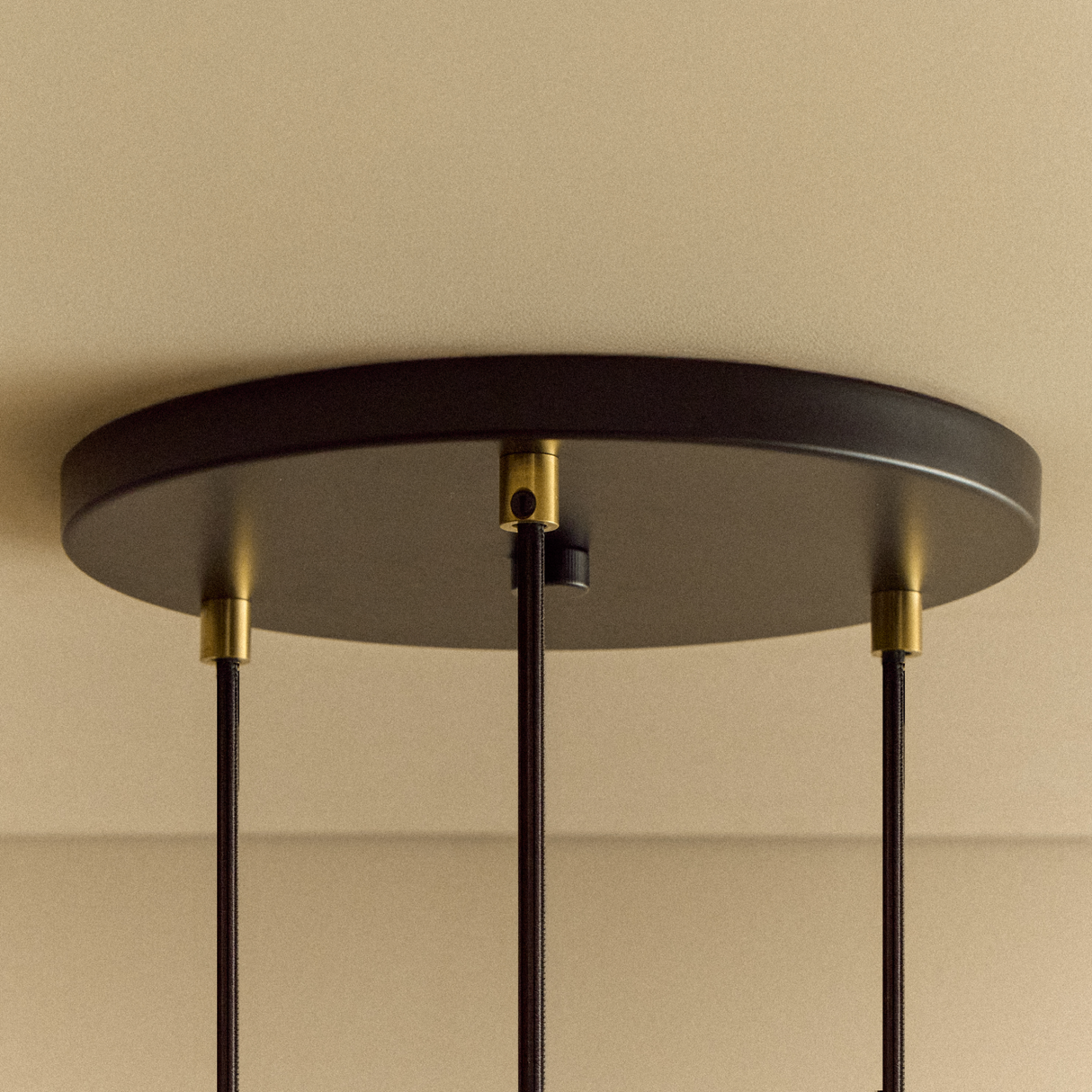 Triple Pendant in Brass + Sphere IV