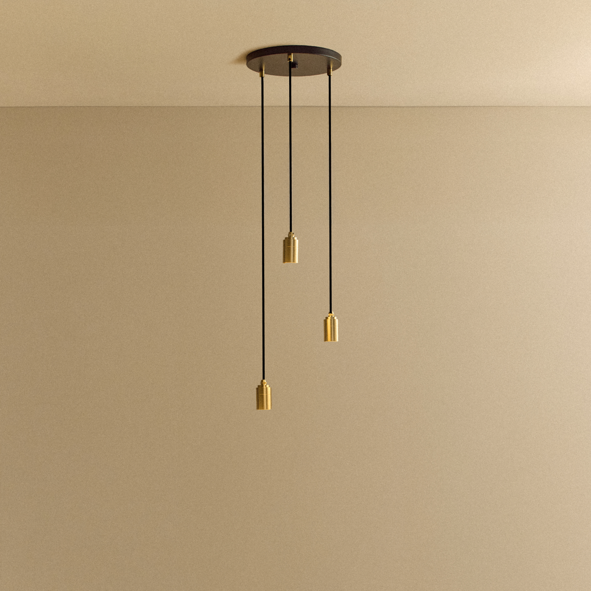 Triple Pendant in Brass