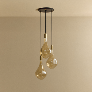 Triple Pendant in Brass + Voronoi III