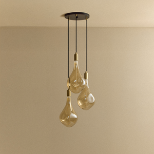 Triple Pendant in Brass + Voronoi III