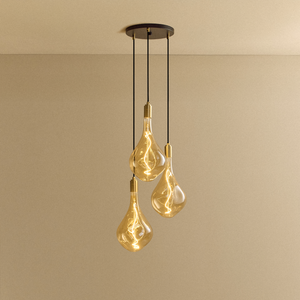 Triple Pendant in Brass + Voronoi III