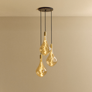 Triple Pendant in Brass + Voronoi III