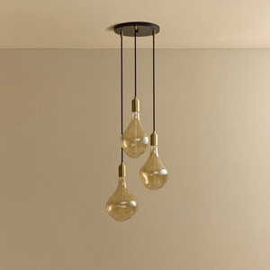 Triple Pendant in Brass + Voronoi II