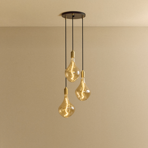 Triple Pendant in Brass + Voronoi II