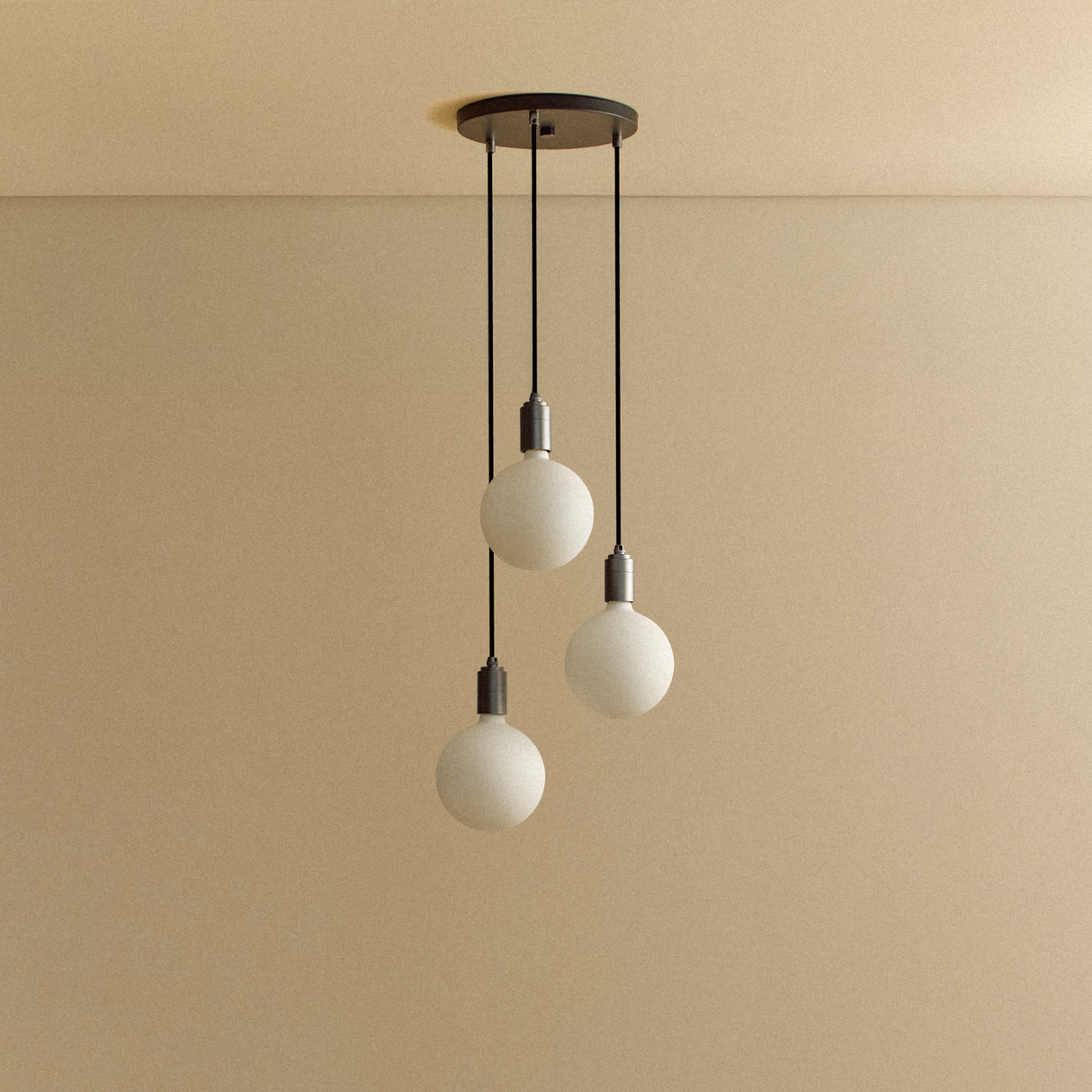 Triple Pendant in Graphite + Sphere IV