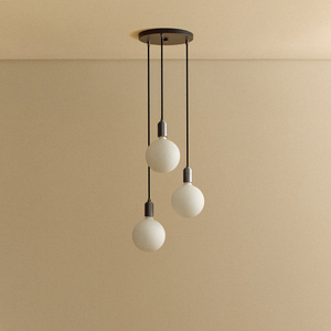 Triple Pendant in Graphite + Sphere IV