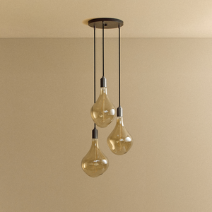 Triple Pendant in Graphite + Voronoi II