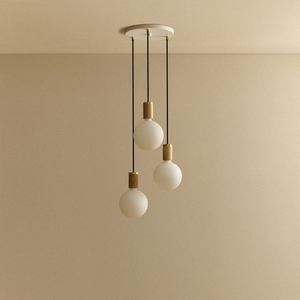 Triple Pendant in Oak + Sphere IV
