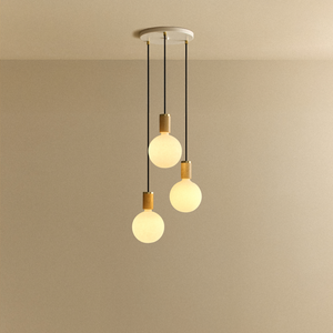 Triple Pendant in Oak + Sphere IV