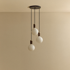 Triple Pendant in Walnut + Sphere IV