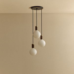 Triple Pendant in Walnut + Sphere IV