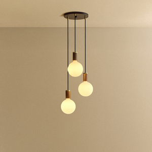 Triple Pendant in Walnut + Sphere IV