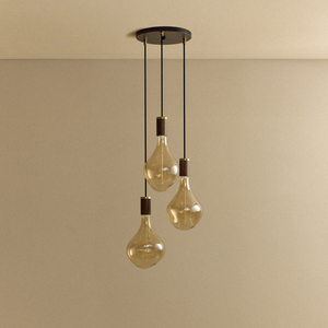 Triple Pendant in Walnut + Voronoi II