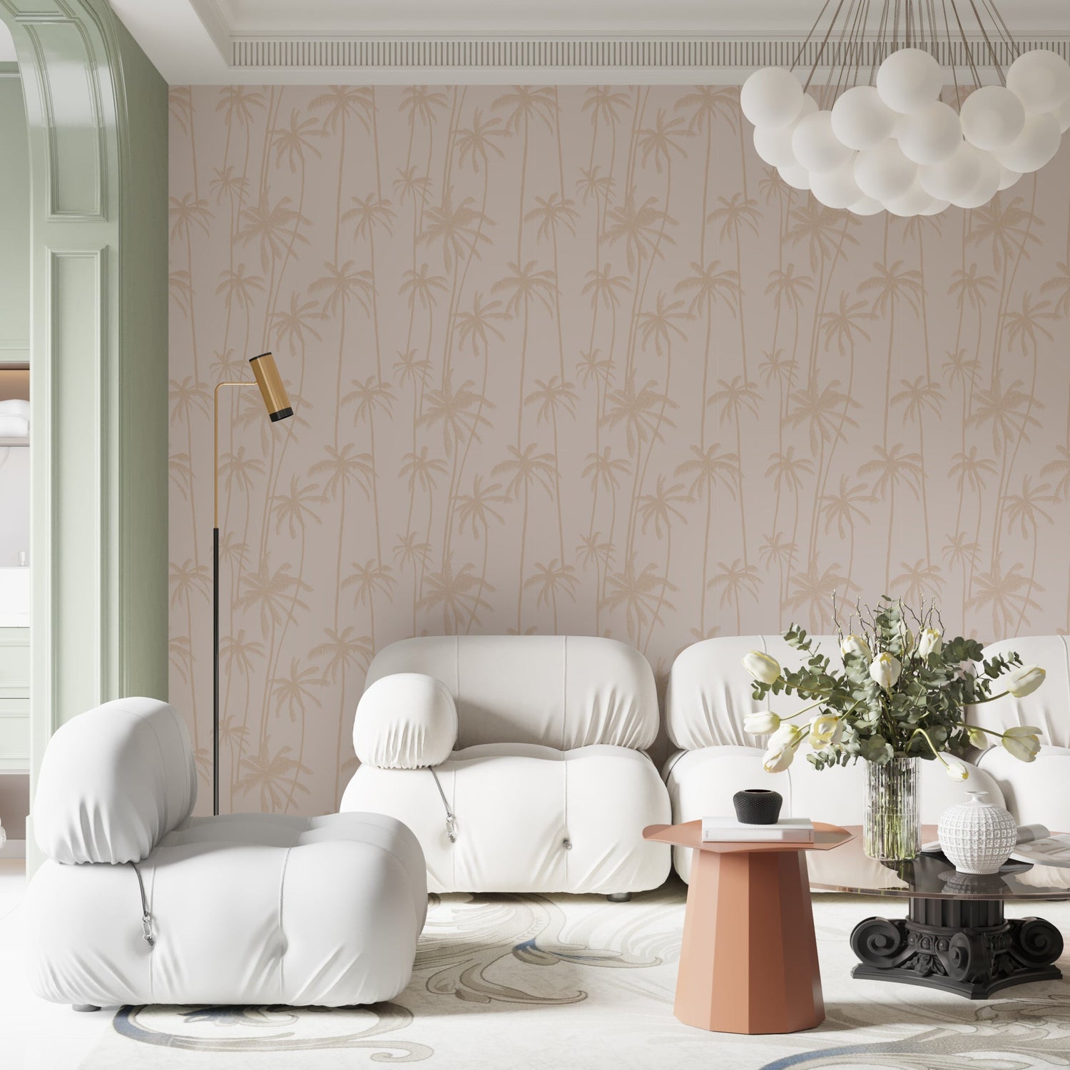 Tropical Palm Tree Wallpaper - Minimalist Coastal Paradise