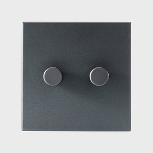 Double Rotary Wall Dimmer in Graphite