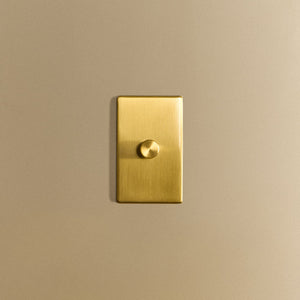 Single Rotary Wall Dimmer in Brass