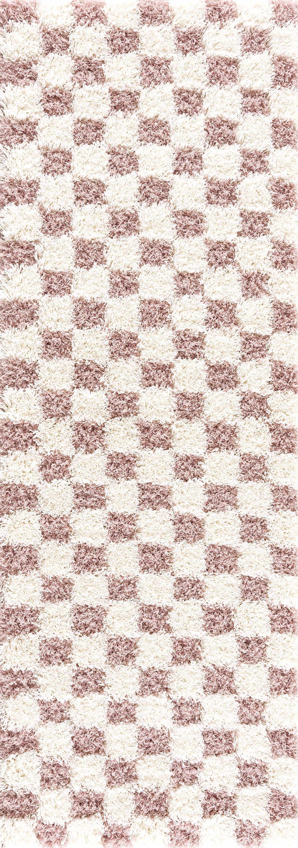 Atira Pink Checkered Area Rug