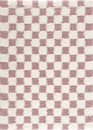 Atira Pink Checkered Area Rug