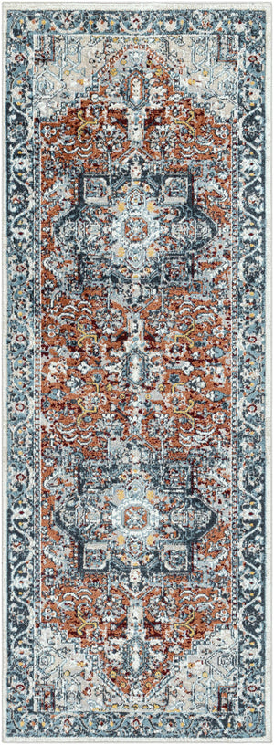 Cabacungan Blue & Rust Washable Area Rug - Clearance