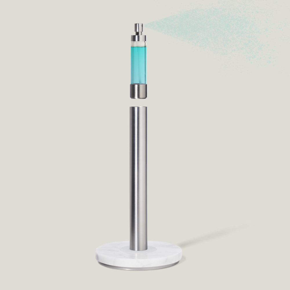 The Obscura Paper Towel Holder plus Spray Bottle