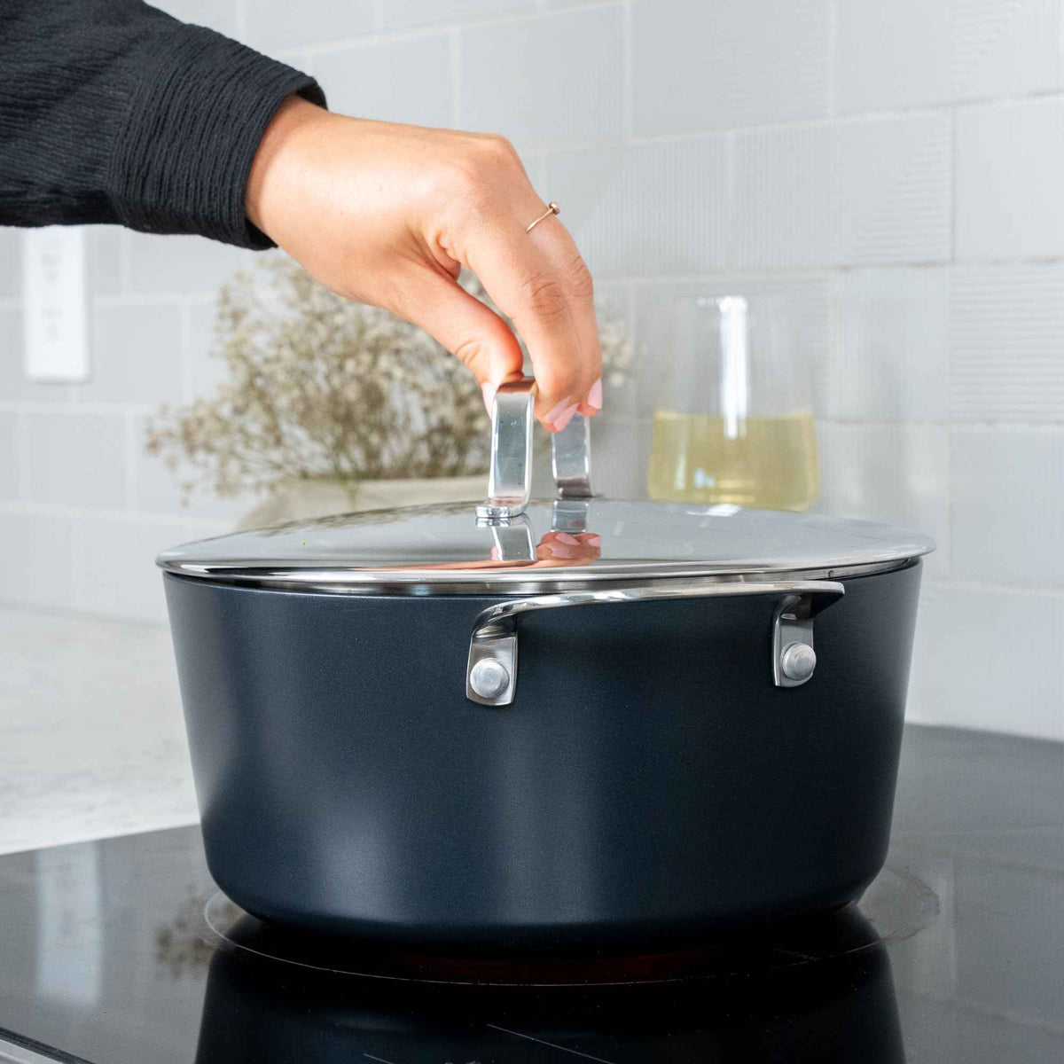 Ceramic Nonstick Stock Pot with Lid, 4.5-Qt