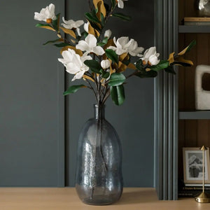 Hammered Glass Vase in Smoke