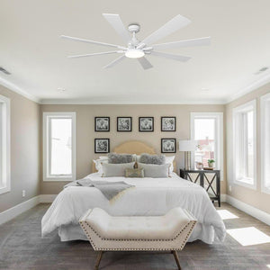 72 Inch Elbe Modern Downrod Mount Ceiling Fan with Light and Remote Control